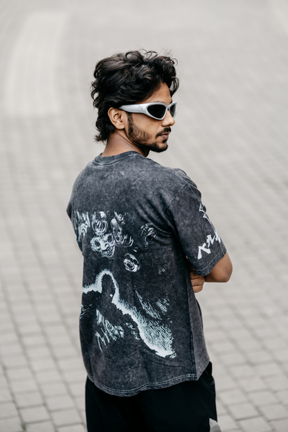 Berserk Guts “The Eclipse” Oversized Acid Washed Tshirt