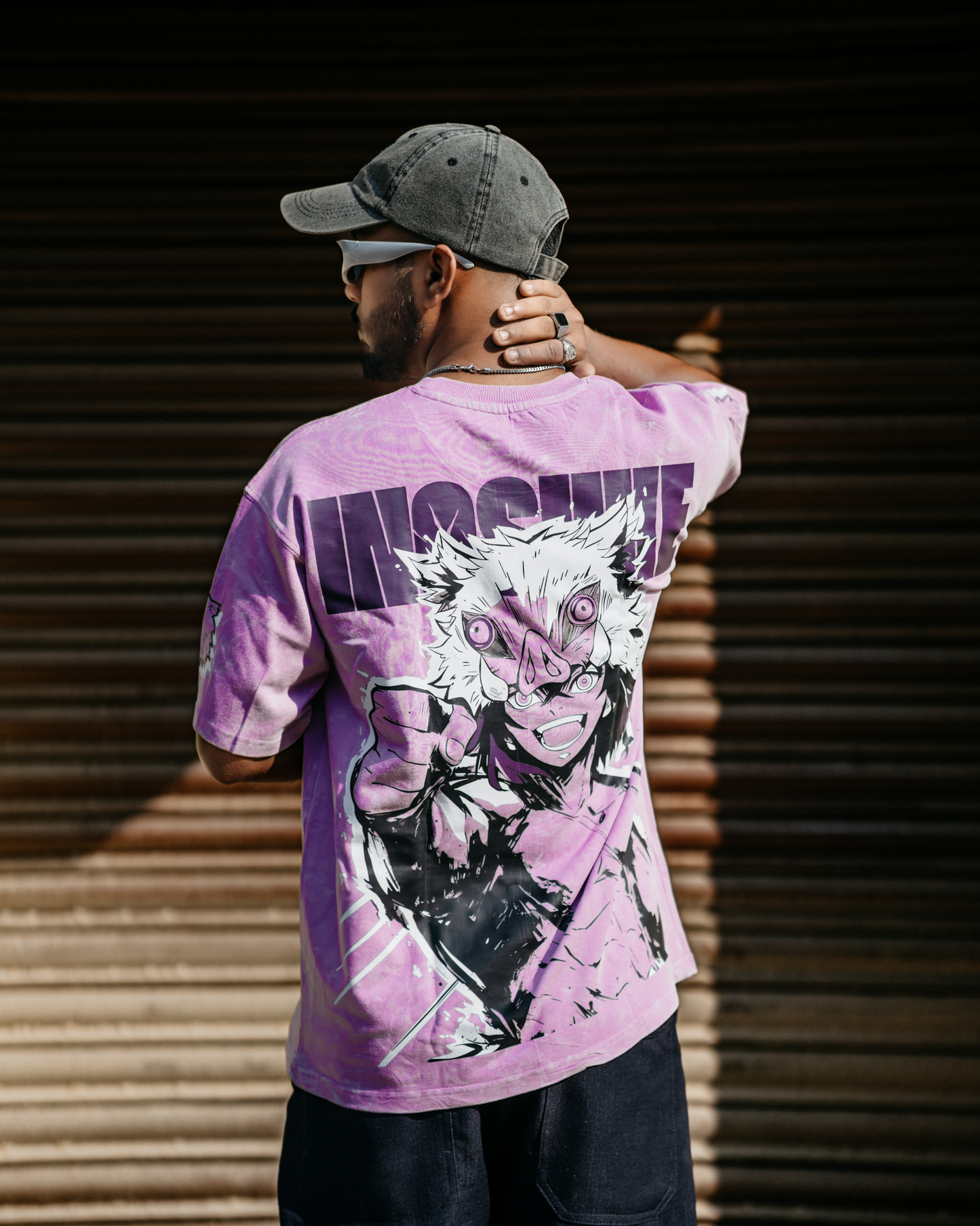 Inosuke "King Of Mountains" Acid Washed Oversized Tshirt