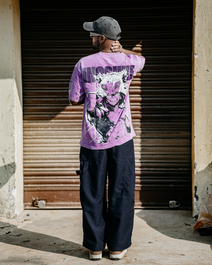 Inosuke "King Of Mountains" Acid Washed Oversized Tshirt