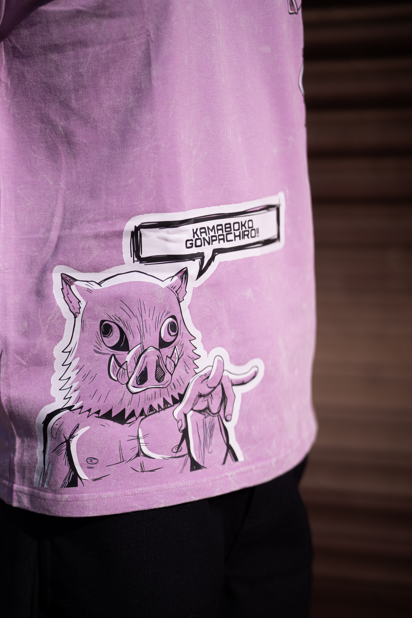 Inosuke "King Of Mountains" Acid Washed Oversized Tshirt