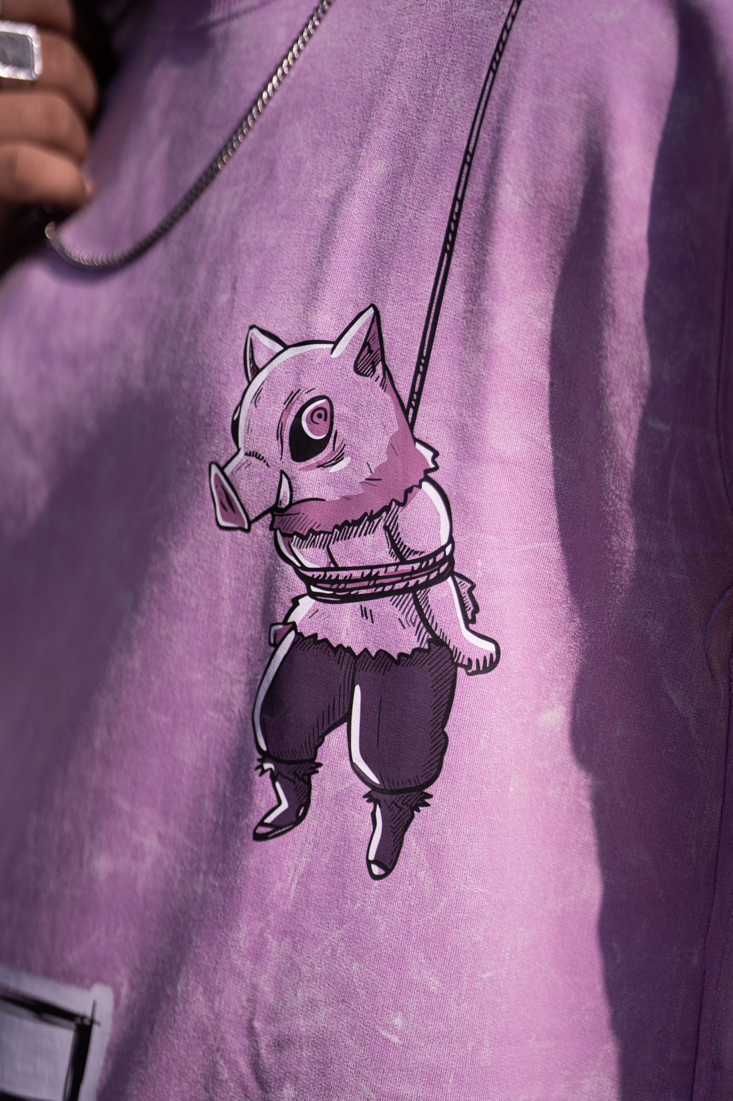 Inosuke "King Of Mountains" Acid Washed Oversized Tshirt